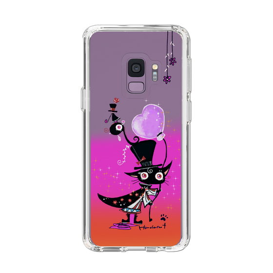 スリムプロテクションケース［ Hat and Cat pink balloon ］