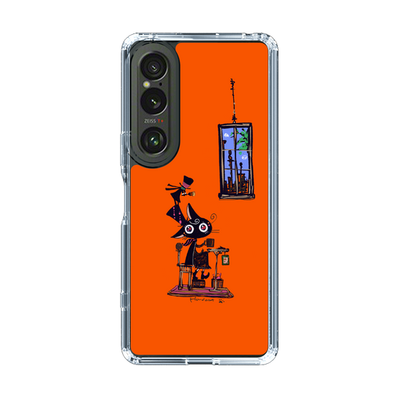 スリムプロテクションケース［ Hat and Cat orange ］