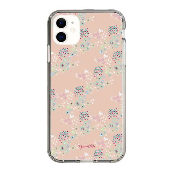 スリムプロテクションケース［ 野花と子うさぎ-ピンク ］