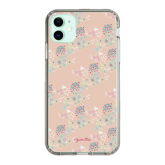 スリムプロテクションケース［ 野花と子うさぎ-ピンク ］