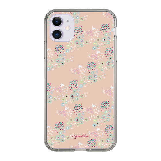 スリムプロテクションケース［ 野花と子うさぎ-ピンク ］