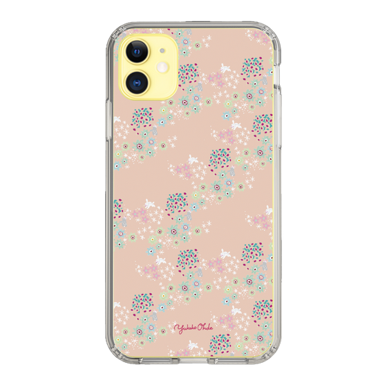 スリムプロテクションケース［ 野花と子うさぎ-ピンク ］