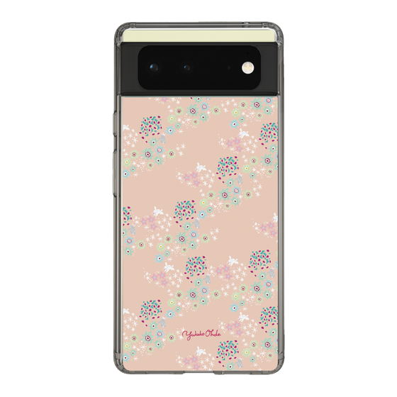 スリムプロテクションケース［ 野花と子うさぎ-ピンク ］