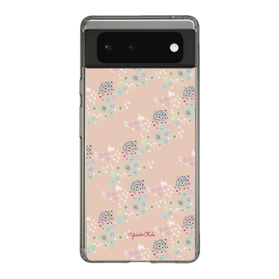 スリムプロテクションケース［ 野花と子うさぎ-ピンク ］