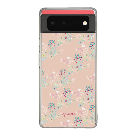 スリムプロテクションケース［ 野花と子うさぎ-ピンク ］