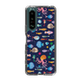 スリムプロテクションケース［ Colorful fishes of the sea-ダークブルー ］